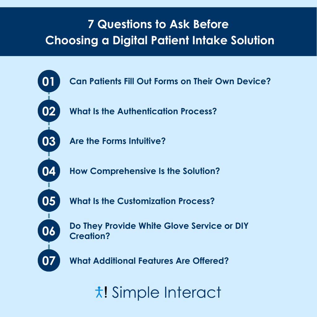 Infographic: 7 Questions to Ask Before Choosing a Digital Patient Intake Solution 